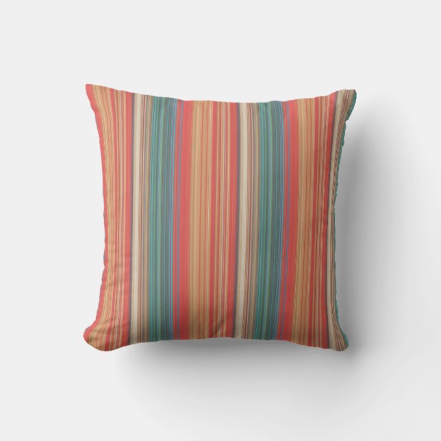 Multicolor Striped Pattern Cushion (Front)