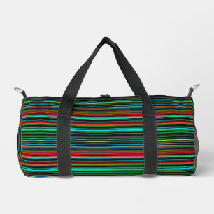Multicolor Striped Pattern Duffle Bag