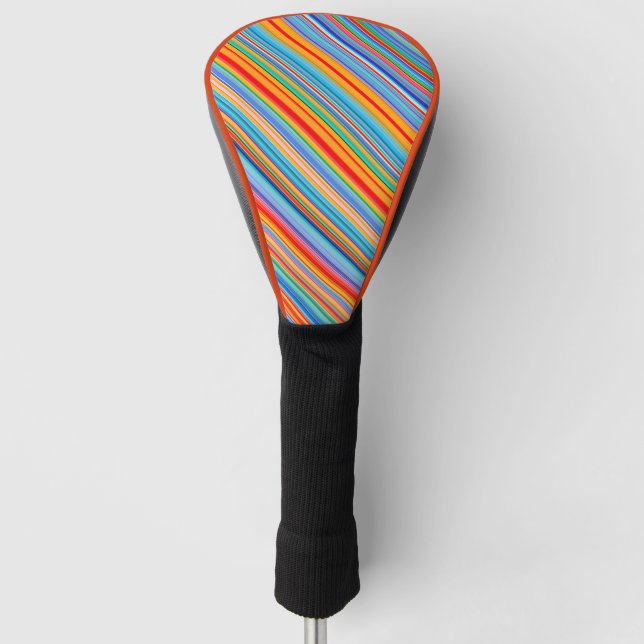 Multicolor Striped Pattern  Golf Head Cover (Front)
