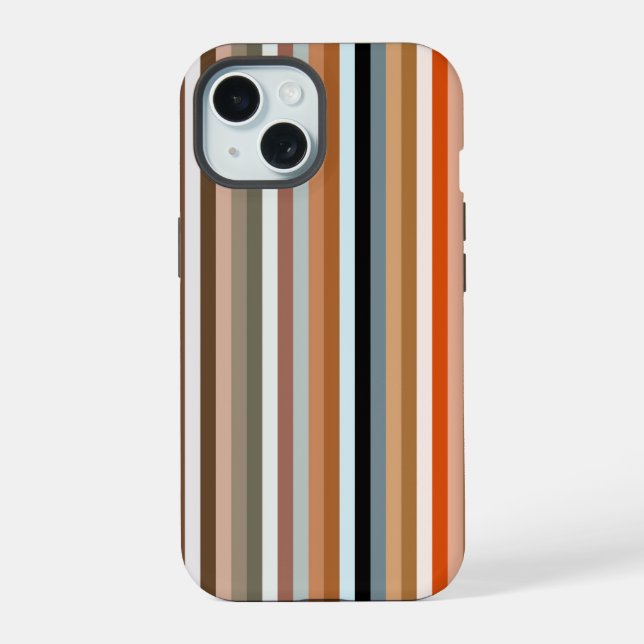 Multicolor Striped Pattern  iPhone 15 Case (Back)