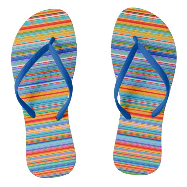 Multicolor Striped Pattern Jandals (Footbed)