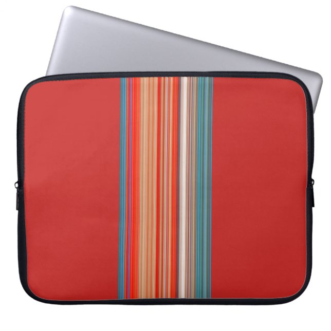 Multicolor Striped Pattern Laptop Sleeve (Front)