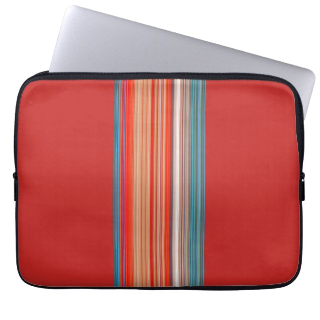 Multicolor Striped Pattern Laptop Sleeve (Front)