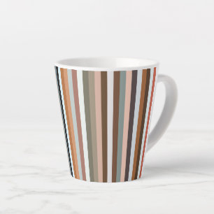 Multicolor Striped Pattern  Latte Mug