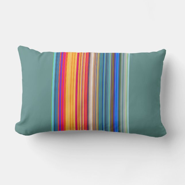 Multicolor Striped Pattern Lumbar Cushion (Front)