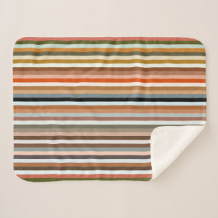 Multicolor Striped Pattern Sherpa Blanket
