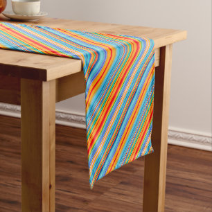 Multicolor Striped Pattern Short Table Runner