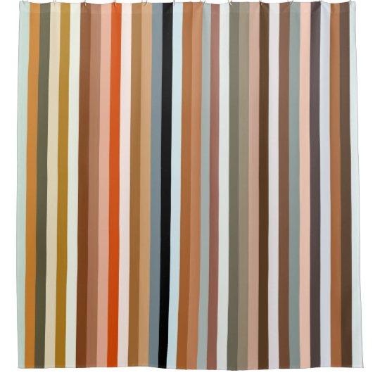 Multicolor Striped Pattern Shower, Striped Shower Curtain Multicolor