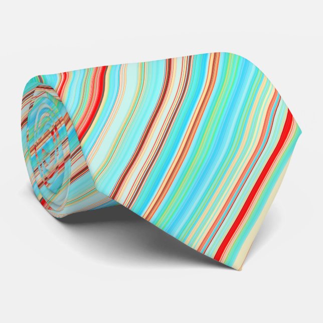 Multicolor Striped Pattern Tie (Rolled)