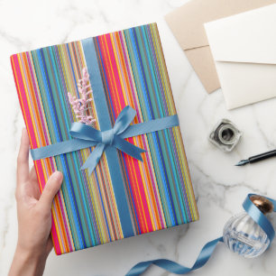 Multicolor Striped Pattern Wrapping Paper