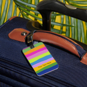 Multicolor Stripes Custom Information Luggage Tag