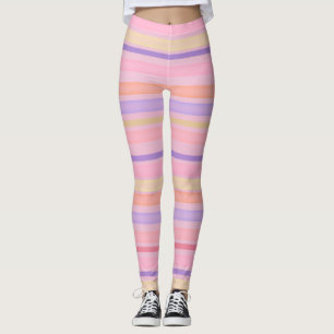 Multicolor stripes design watercolor leggings
