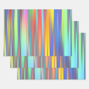 Multicolor Stripes Fine Art Wrapping Paper Sheet