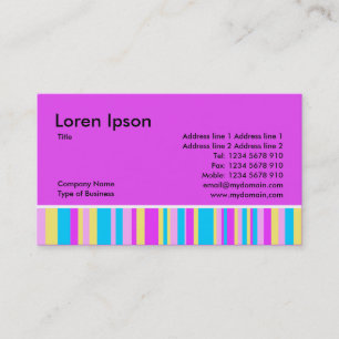 Multicolor Stripes - Magenta Business Card