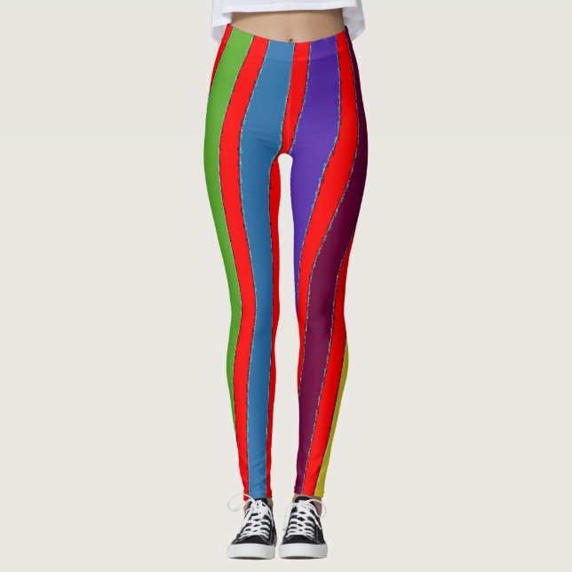 Multicolor stripes "Ratti_Creative_Arts" Leggings (Front)