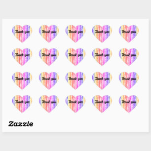 Multicolor stripes SCV 1daa Thank you Heart Sticker