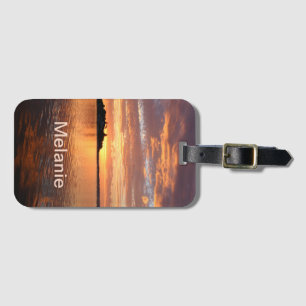 Multicolor Sunset on the Water Luggage Tag