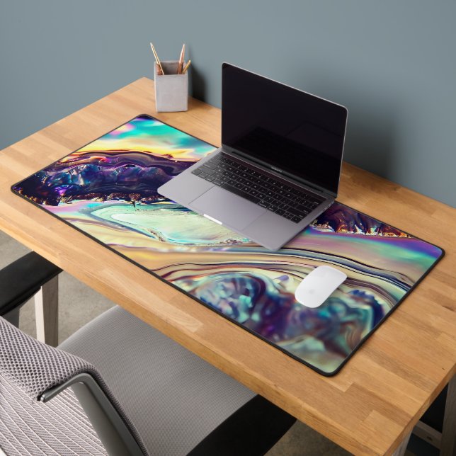 Multicolor Swirling Stripes of Igneous Rock  Desk Mat (Office 2)