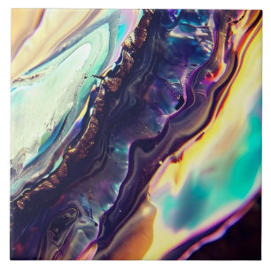 Multicolor Swirling Stripes of Igneous Rock  Tile