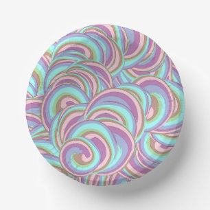 Multicolor Swirls Pattern Paper Plate