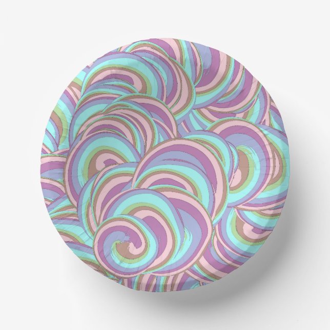 Multicolor Swirls Pattern Paper Plate (Front)
