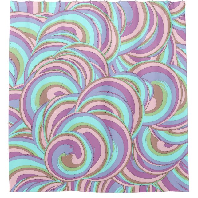 Multicolor Swirls Pattern Shower Curtain (Front)