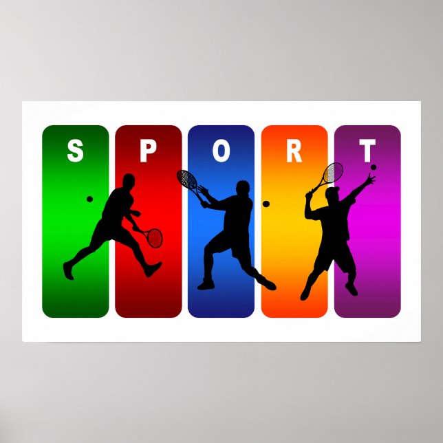 Multicolor Tennis Emblem (Male) Poster (Front)