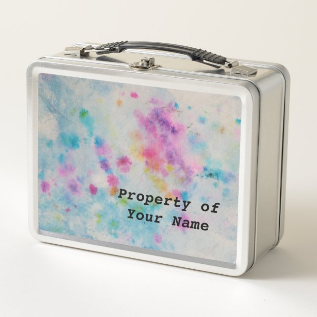 Multicolor Tie Dye Design Metal Lunch Box (Front)