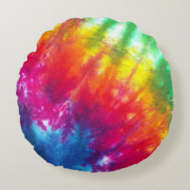Multicolor Tie-Dye Round Cushion (Front)