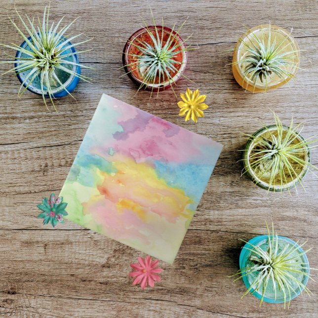 Multicolor Tie Dye Watercolor Modern Painting Tile (Creator Uploaded)