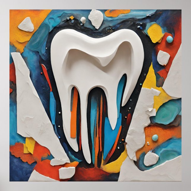 Multicolor Tooth Design Poster (Front)