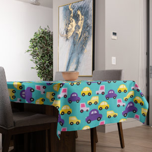 Multicolor Toy Cars Pattern Tablecloth