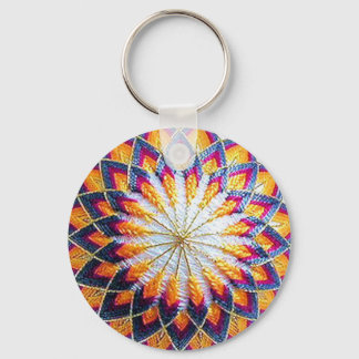Multicolor Traditional  Temari Kiku Keychain