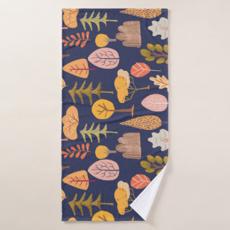 Multicolor Trees: Mid Autumn Vintage Bath Towel