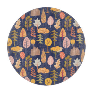 Multicolor Trees: Mid Autumn Vintage Cutting Board