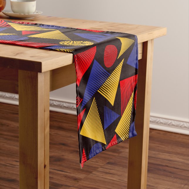 Multicolor Triangle Pattern Short Table Runner (In Situ)
