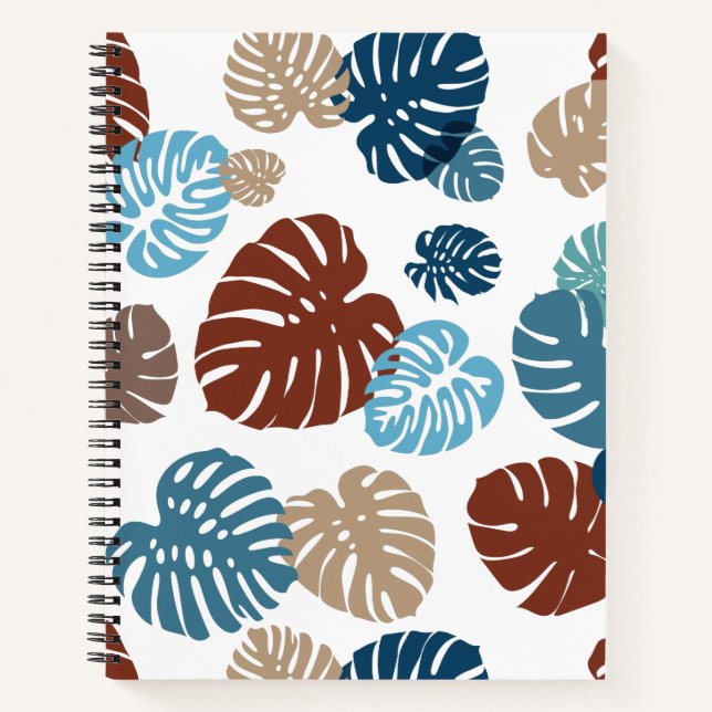 Multicolor Tropical Leaves 11 Notebook (Front)