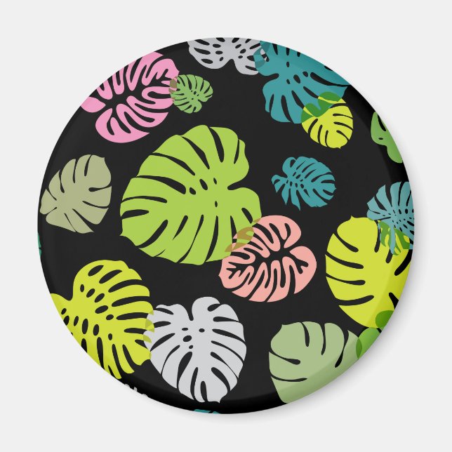 Multicolor Tropical Leaves 2 Magnet (Front)