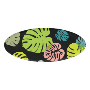 Multicolor Tropical Leaves 2 Name Tag