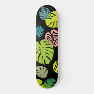 Multicolor Tropical Leaves 2 Skateboard