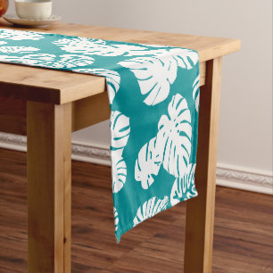 Multicolor Tropical Leaves 3 Long Table Runner