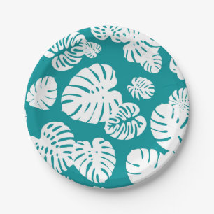 Multicolor Tropical Leaves 3 Paper Plate