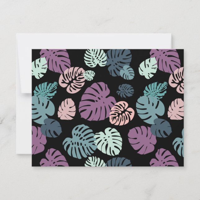 Multicolor Tropical Leaves 5 Card (Front)