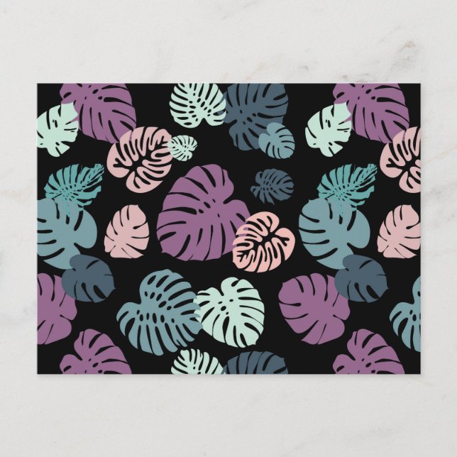 Multicolor Tropical Leaves 5 Postcard (Front)