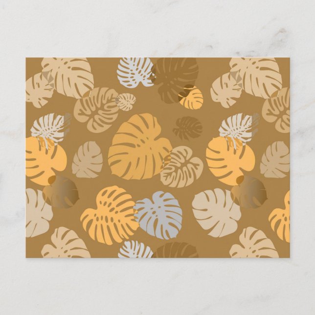 Multicolor Tropical Leaves 6 Postcard (Front)