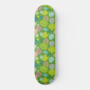 Multicolor Tropical Leaves 8 Skateboard