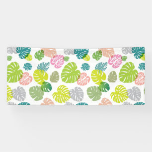 Multicolor Tropical Leaves Banner