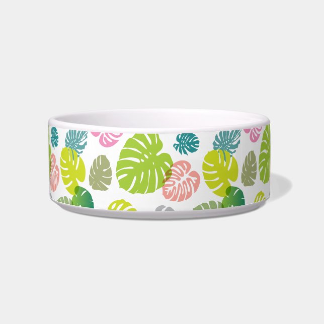 Multicolor Tropical Leaves Bowl (Front)