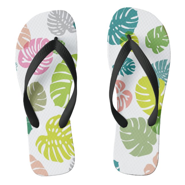 Multicolor Tropical Leaves Jandals (Footbed)