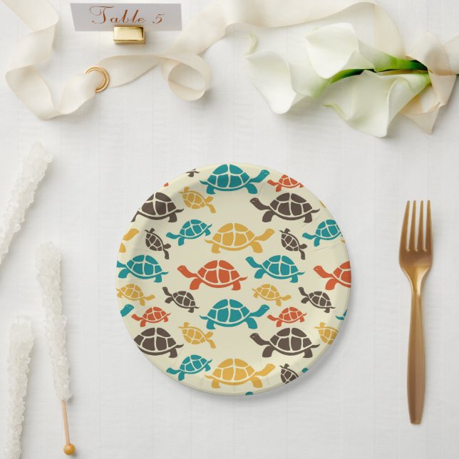 Multicolor Turtle Paper Plate (Wedding)
